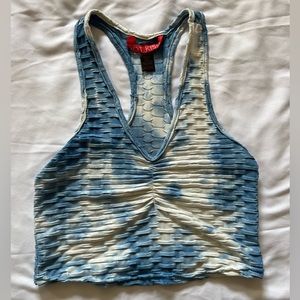 Blue Tie Dye Crop Top